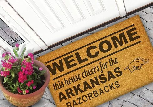 KH Sports Fan Arkansas Razorbacks Welcome Coir ممسحة، 18x30 بوصة، سجادة Razorbacks الخارجية؛ أظهر روح فريقك مع ممسحة أركنساس رازورباك الفريدة من نوعها in Saudi Arabia