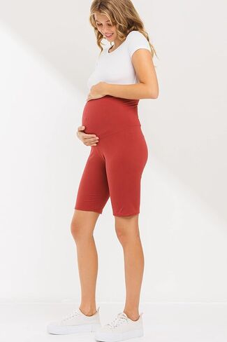 ملابس حمل قصيرة من My Bump فوق البطن - صالة حمل قصيرة قابلة للتمدد وناعمة بالزبدة (صنع في الولايات المتحدة الأمريكية) in Saudi Arabia