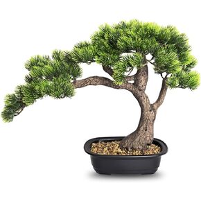 Artificial Bonsai Plant, Large Faux Juniper Plants 20 inch, Faux Potted Pine Plants Indoor Decor for Office Desk Home Table, Greenery Desktop Bonsai Tree for Room Decorations, Tall 20" in Saudi Arabia