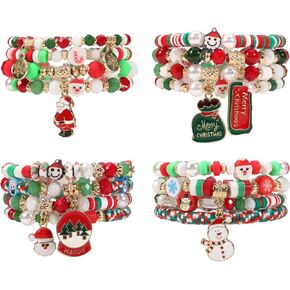 Ardorchid Boho Beaded Bracelets Strawberry Bracelets for Women Clay Heishi Letter Bracelet St. Patrick's Day Bracelets Irish Green Shamrock Bracelets Jewelry in Saudi Arabia