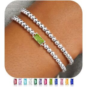 Ursteel داينتي جوهرة الميلاد سوار للنساء، مرونة 14K مطلية بالذهب سوار مطرز غير تشويه تمتد مطرز الأساور العصرية جوهرة الميلاد مجوهرات هدايا عيد ميلاد للنساء in Kuwait