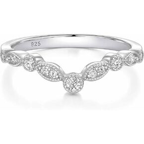 Moissanite Curved Wedding Bands For Women D Color VVS1 Clarity Stackable Rings 925 Sterling Silver Sz 5-10 in Saudi Arabia