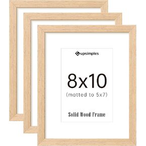 مجموعة إطارات upsimples مقاس 16 × 20 مكونة من 3، إطارات صور خشبية صلبة طبيعية، عرض مقاس 11 × 14 مع حصيرة أو 16 × 20 بدون تعليق على الحائط عموديًا أو أفقيًا in Kuwait