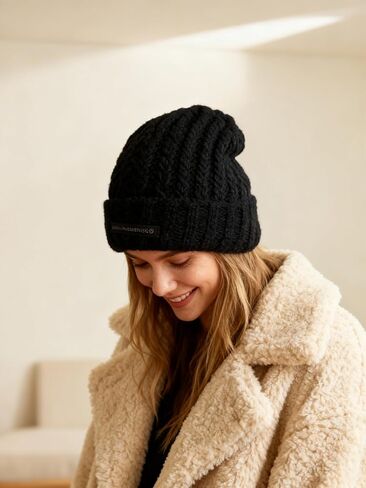 Cozy Winter Beanie for Large Heads Unisex Thick Knit Long Slouch Hat Warm Loose Fit Skull Cap for Cold Weather in Saudi Arabia