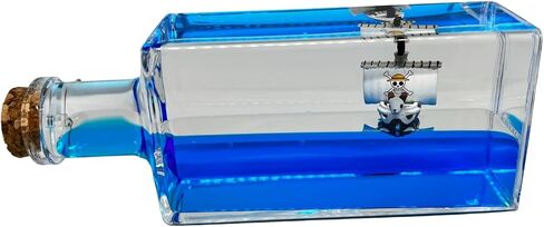 AnimeBottles Unsinkable Ship in a Bottle, One Thousand Piece Sunny Anime Pirate Ship Boat in a Box, Cruise Ship Fluid Drift Bottle, Unsinkable Cruise Ship, Model Decoration, Home Decoration Gift in Saudi Arabia