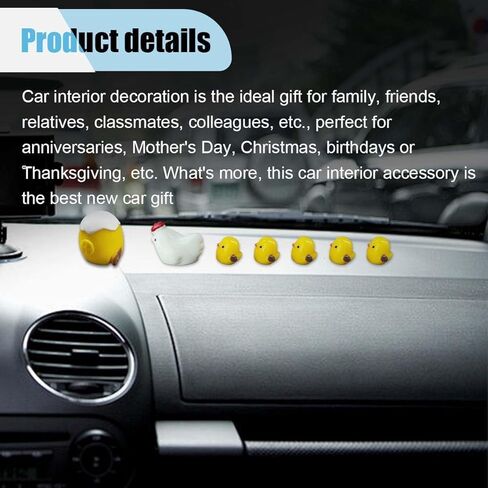 Mini Chickens Car Dashboard Decors, Funny Rearview Mirror Ornament, Cute Hen Chicks Dash Decorations，Interior Accessories for Fairy Garden Landscape, Home, Office in Saudi Arabia