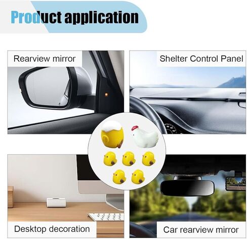 Mini Chickens Car Dashboard Decors, Funny Rearview Mirror Ornament, Cute Hen Chicks Dash Decorations，Interior Accessories for Fairy Garden Landscape, Home, Office in Saudi Arabia