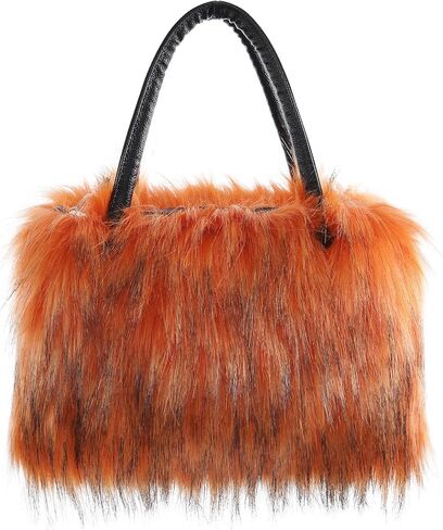 Women Fur Bag Faux Fur Tote Bag Furry Fuzzy Shoulder Crossbody Handbag With Long Shoulder Strap in Saudi Arabia