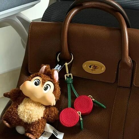 محفظة نقود معدنية، محفظة لطيفة، سلسلة مفاتيح، حقيبة صغيرة ساحرة، حقيبة جلدية فواكه، هدية للفتيات والنساء والأطفال (الكرز) in Kuwait