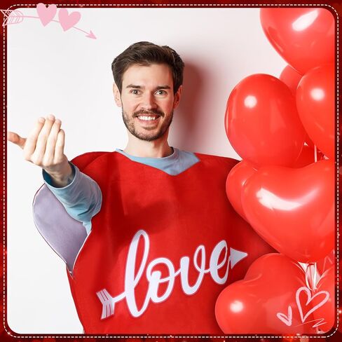 زي Xtinmee لعيد الحب على شكل قلب أحمر للكبار على شكل قلب للنساء والرجال، مستلزمات أعياد الميلاد السنوية in Kuwait