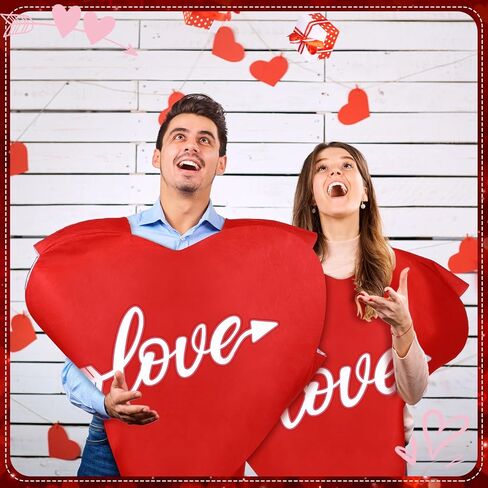 زي Xtinmee لعيد الحب على شكل قلب أحمر للكبار على شكل قلب للنساء والرجال، مستلزمات أعياد الميلاد السنوية in Kuwait