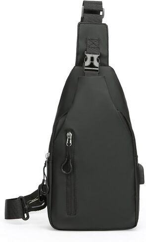 Sling Bag Daypack for Men Women, Crossbody Chest Bags Waterproof Pack, Backpack for Travel, Hiking, Daily Commute, Black in Saudi Arabia