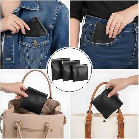 4 Pack PU Leather Squeeze Coin Purse, 3 Sizes No Zipper Change Pouch Snap Closure Organizer Pouch Self Closing Storage Bag for Coin Lipstick Jewelry Earphones in Saudi Arabia