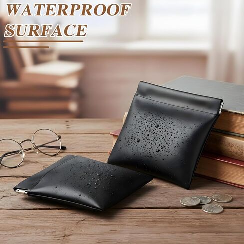 4 Pack PU Leather Squeeze Coin Purse, 3 Sizes No Zipper Change Pouch Snap Closure Organizer Pouch Self Closing Storage Bag for Coin Lipstick Jewelry Earphones in Saudi Arabia