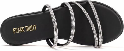 Womens Slide Sandals Open Toe Rhinestone Straps Slip On Beach Slide Casual Dressy Flats Sandal for Women Summer in Saudi Arabia