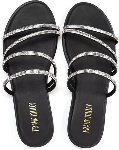 Womens Slide Sandals Open Toe Rhinestone Straps Slip On Beach Slide Casual Dressy Flats Sandal for Women Summer in Saudi Arabia