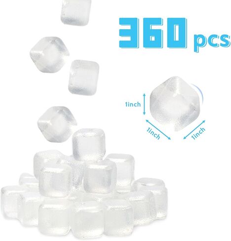 360 Pack White Reusable Ice Cubes Without Diluting for Drinks Permanent Ice Cube Frozen BPA Free for Bars Party Ice Bath Camping Fishing Refreezable Ice Instant Cooler Packs for Injuries in Saudi Arabia