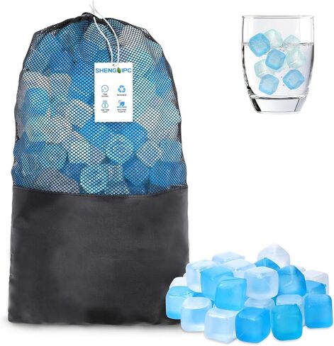 360 Pack White Reusable Ice Cubes Without Diluting for Drinks Permanent Ice Cube Frozen BPA Free for Bars Party Ice Bath Camping Fishing Refreezable Ice Instant Cooler Packs for Injuries in Saudi Arabia