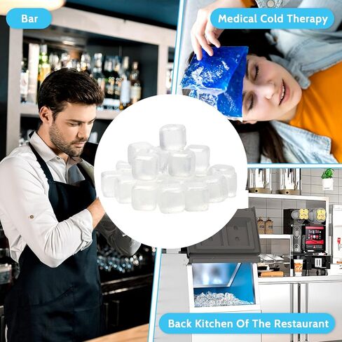 360 Pack White Reusable Ice Cubes Without Diluting for Drinks Permanent Ice Cube Frozen BPA Free for Bars Party Ice Bath Camping Fishing Refreezable Ice Instant Cooler Packs for Injuries in Saudi Arabia