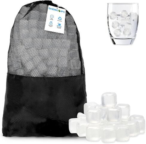 360 Pack White Reusable Ice Cubes Without Diluting for Drinks Permanent Ice Cube Frozen BPA Free for Bars Party Ice Bath Camping Fishing Refreezable Ice Instant Cooler Packs for Injuries in Saudi Arabia