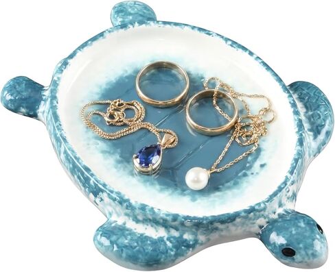 Potiera Funny Shark Jewelry Tray, Handmade Ceramic Decorative Ring Holder Trinket Dish Plate for Earrings Necklace Key, Unique Shark Gifts for Girls Women Mom, Coastal Ocean Beach Nautical Theme Decor in Saudi Arabia
