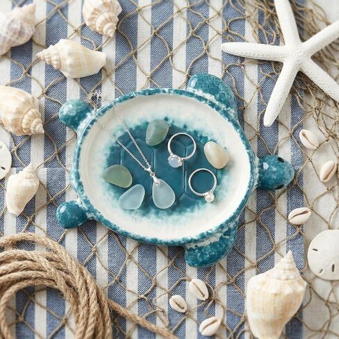 Potiera Funny Shark Jewelry Tray, Handmade Ceramic Decorative Ring Holder Trinket Dish Plate for Earrings Necklace Key, Unique Shark Gifts for Girls Women Mom, Coastal Ocean Beach Nautical Theme Decor in Saudi Arabia