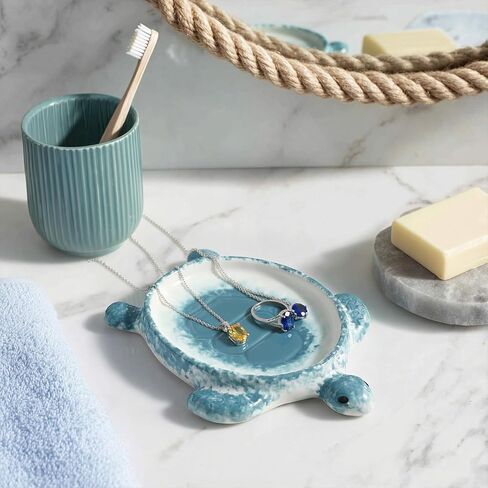 Potiera Funny Shark Jewelry Tray, Handmade Ceramic Decorative Ring Holder Trinket Dish Plate for Earrings Necklace Key, Unique Shark Gifts for Girls Women Mom, Coastal Ocean Beach Nautical Theme Decor in Saudi Arabia