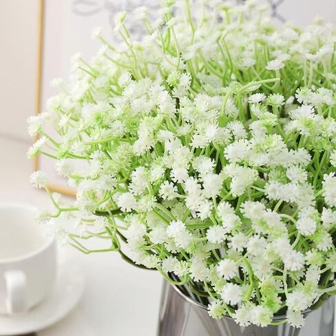 120-Pcs Baby Breath Artificial Flowers Bulk，Artificial Babys Breath Flowers White Artificial Flowers Gypsophila Decoracion for Wedding Party Home Decoration (120-PCS) in Saudi Arabia