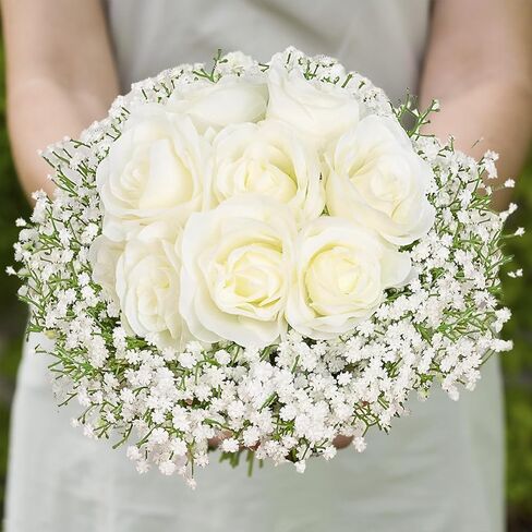 120-Pcs Baby Breath Artificial Flowers Bulk，Artificial Babys Breath Flowers White Artificial Flowers Gypsophila Decoracion for Wedding Party Home Decoration (120-PCS) in Saudi Arabia