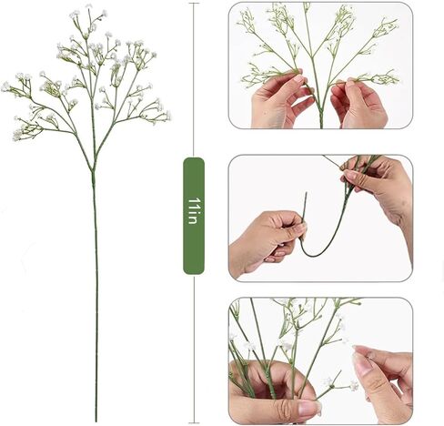 120-Pcs Baby Breath Artificial Flowers Bulk，Artificial Babys Breath Flowers White Artificial Flowers Gypsophila Decoracion for Wedding Party Home Decoration (120-PCS) in Saudi Arabia