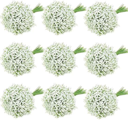 120-Pcs Baby Breath Artificial Flowers Bulk，Artificial Babys Breath Flowers White Artificial Flowers Gypsophila Decoracion for Wedding Party Home Decoration (120-PCS) in Saudi Arabia