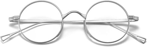 ZEZEFUFU Silver Lightweight Titanium Retro 45mm Spectacle Glasses Round Eyeglass Frames in Saudi Arabia