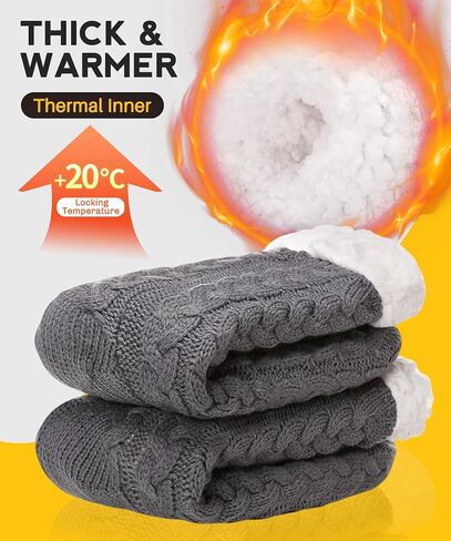 Slipper Socks for Women with Grippers Non Slip, Winter Thick Thermal Fuzzy Socks, Warm Cozy Fleece-Lined House Sock in Saudi Arabia