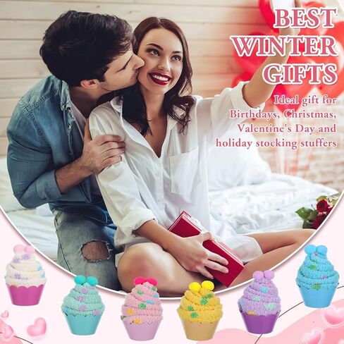 Geyoga 6 Pair Valentines Day Cupcake Fuzzy Socks for Women Cute Cozy Fluffy Winter Warm Slipper Socks in Saudi Arabia