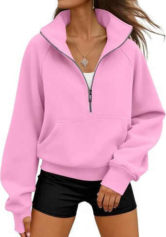 كنزات نسائية من WYNNQUE بغطاء للرأس موضة خريف 2026 ملابس بلوفر نصف سحاب سترات صوف مقصوصة ملابس ناعمة للتمرين in Kuwait