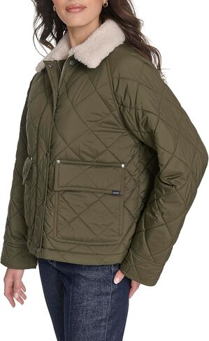 Levi's Women's Diamond Quilted Jacket With Sherpa Collar Jacket in Saudi Arabia