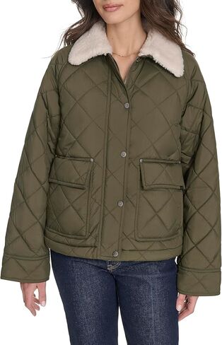 Levi's Women's Diamond Quilted Jacket With Sherpa Collar Jacket in Saudi Arabia