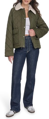 Levi's Women's Diamond Quilted Jacket With Sherpa Collar Jacket in Saudi Arabia