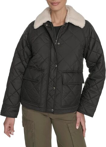 Levi's Women's Diamond Quilted Jacket With Sherpa Collar Jacket in Saudi Arabia