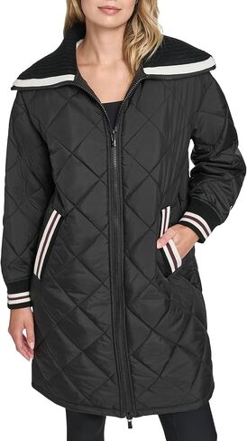 Champion womens Mid-length Diamond Quilted Shawl Collar Jacket in Saudi Arabia