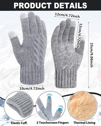 Shihanee 6 Pairs Winter Lined Fleece Gloves for Men Warm Thick Knit Gloves with Touchscreen Fingers for Cold Weather Driving Hiking Thermal Supplies in Saudi Arabia