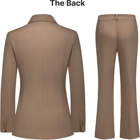 Women's Business Suit 2 Piece Set Shawl Sollar Blazer Bootcut Pants Suits for Women in Saudi Arabia