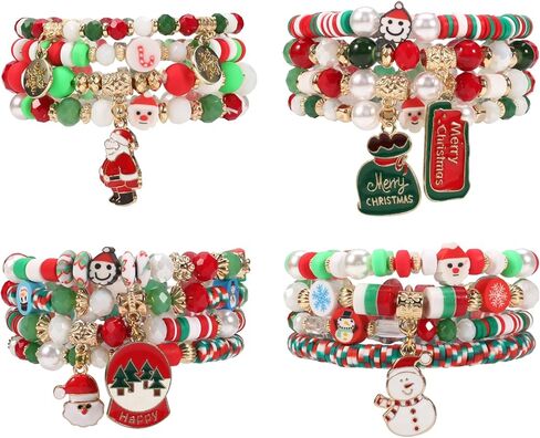 Ardorchid Boho Beaded Bracelets Strawberry Bracelets for Women Clay Heishi Letter Bracelet St. Patrick's Day Bracelets Irish Green Shamrock Bracelets Jewelry in Saudi Arabia