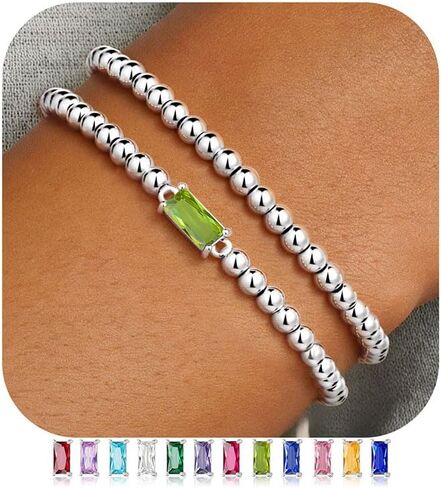 Ursteel داينتي جوهرة الميلاد سوار للنساء، مرونة 14K مطلية بالذهب سوار مطرز غير تشويه تمتد مطرز الأساور العصرية جوهرة الميلاد مجوهرات هدايا عيد ميلاد للنساء in Kuwait