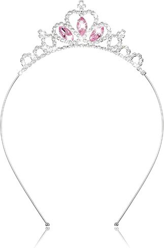 AUZUO Princess Crown Tiara, Crystal Tiaras for Women Pageant Crown Rhinestone Headband Silver Crystal Tiara Hair Accessories for Women Birthday Wedding Halloween Party Christmas Gifts in Saudi Arabia