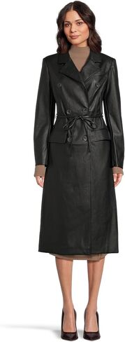 Avec Les Filles womens Belted Faux Leather Trench Coat in Saudi Arabia