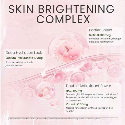 Women's Skin & Beauty Complex | Skin Brightening, Hair, Skin & Nails Health, Cellular Health, Antioxidant Support | Vegan, Non-GMO, Made in USA, 90 Servings in Saudi Arabia