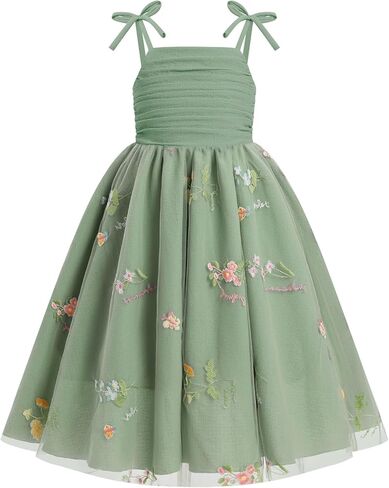 Flower Girl Dress for Wedding Birthday Spaghetti Strap Tulle Dress Formal Pageant Party Princess Dresses Size 5-14Y in Saudi Arabia