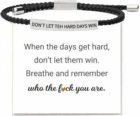 Adjustable Braided Tube Bracelet, Engraved Inspirational Message, Stainless Steel Unisex Jewelry in Saudi Arabia