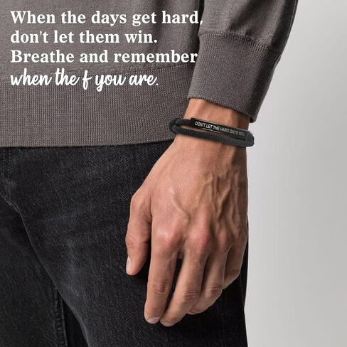 Dont Let The Hard Days Win Bracelet, Motivational Bracelet For Women Men, Adjustable Handmade Bradied String Inspirational Gifts in Saudi Arabia